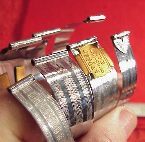 CINTURINI OROLOGIO DA POLSO VINTAGE CROMO 4 APOLLO NERO & LEWIS CINCINNATI ART DECO - Foto 22 di 24