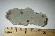 2.2" RARE!!! NATURAL DRUSY CORAL QUARTZ WITH RED STILBITE FROM INDIA ~ 28.3g *4