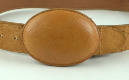 Rebelde Genuine Ostrich Belt Leather Oval Buckle 30” New Very Nice ! - Picture 2 of 5