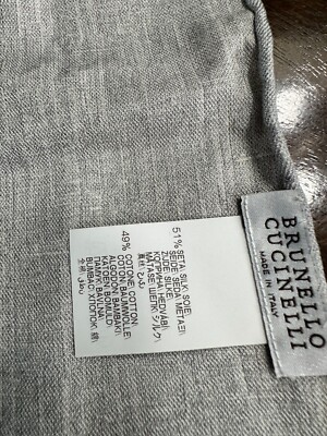 NWOT Brunello Cucinelli Dual Faced Silk and Cotton Pocket Squarre