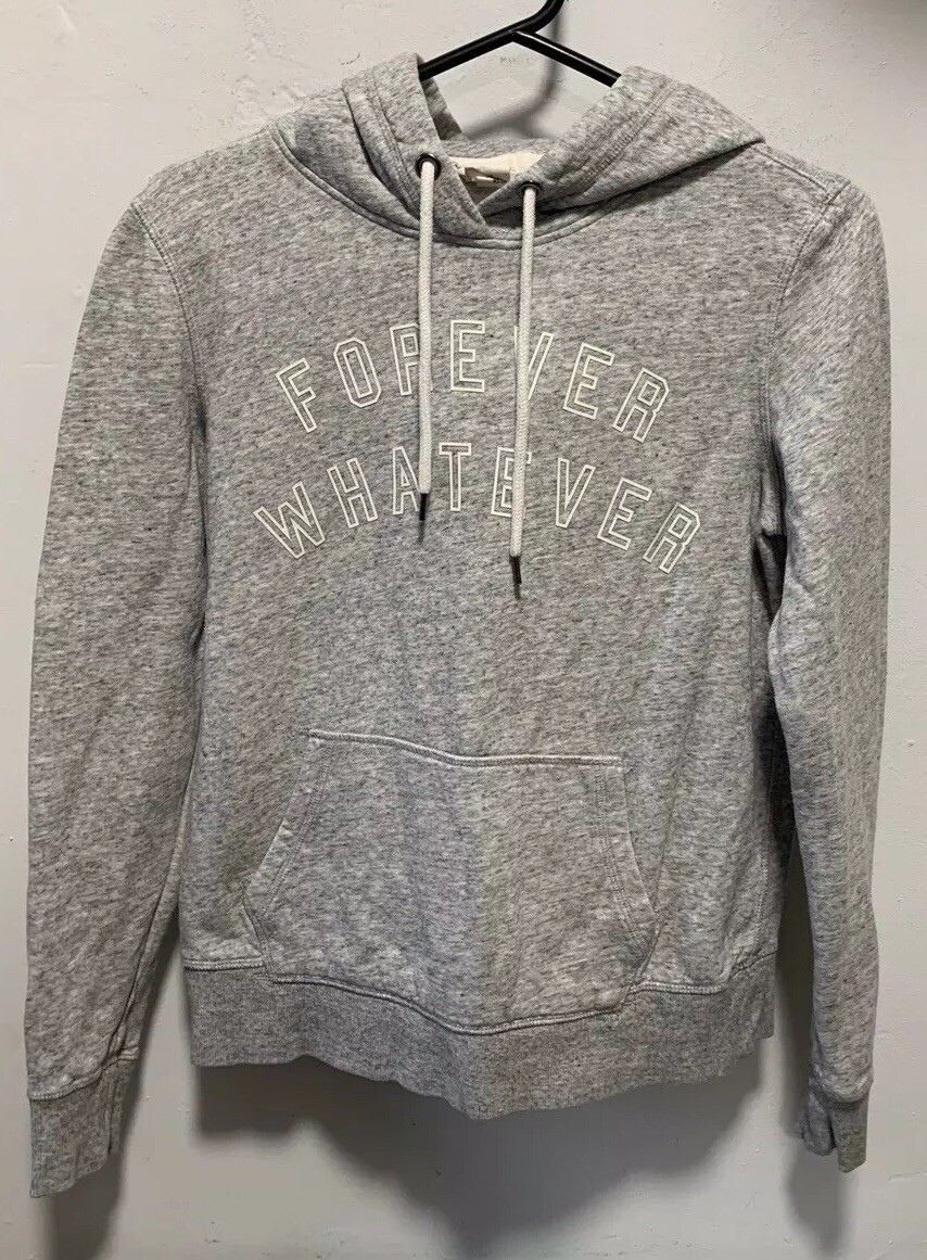 K*0様 everyone classic hoodie (H.GRAY) H&M Grey Slogan Hoodie Size S Perfect Condition Forever Whatever