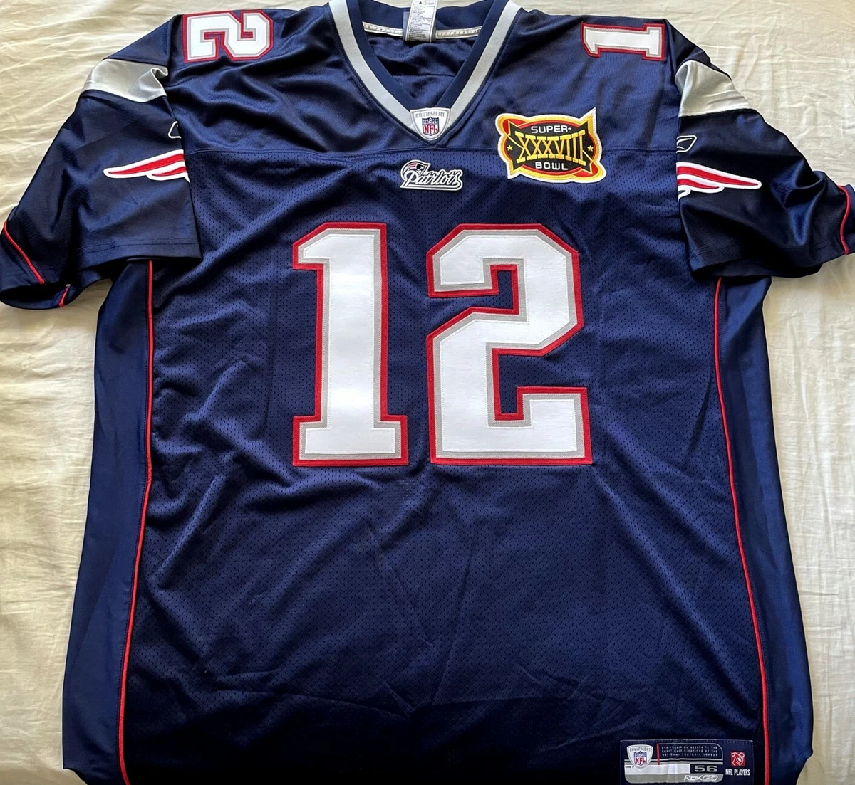 Tom Brady New England Patriots Vintage Authentic Super Bowl Reebok NFL  Jersey Size 52