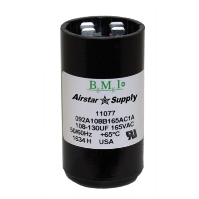 108-130 uF x 165 VAC - BMI Start Capacitor # 092A108B165AC1A - Made in The USA