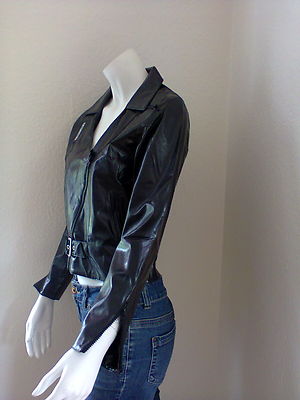 Uncle Sam Jacke Bikerjacke Kunstlederjacke Kurzjacke Gr.S Schwarz-Grau UVP 49,90