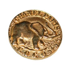 Vintage Chanel Paris 22mm Gold Metal Elephant Model Coco Button