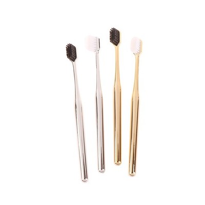 Soft Toothbrush Adult Tooth Brush Electroplate Gold Silver Color Dental Brushe