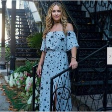 Lovers + Friends Celestial Star Maxi Dress Off-Shoulder Slit — Rare Fairy 