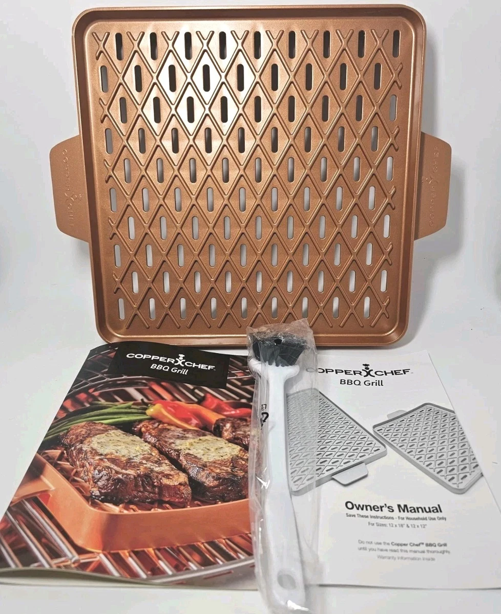 Parrilla de barbacoa de chef de cobre 12x12 antiadherente de cerámica estufa exterior nueva