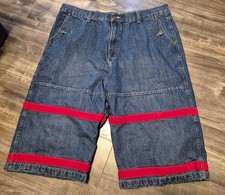 Y2K Harlem USA Mens Baggy Hip-Hop Urban Streetwear Jean Shorts 40 Waist 16" Insm