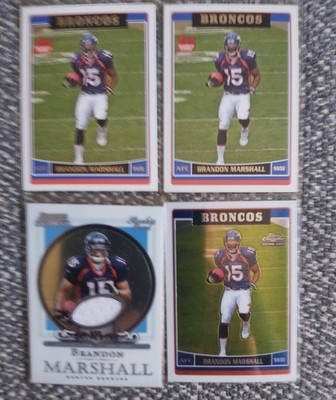 6 NFL Trading Cards Brandon Marshall Denver Broncos, 4 Rookies mit Jersey