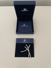Swarovski Swan Signed Silver Tone Clear Crystals Brooch ~ Box & Certificate 