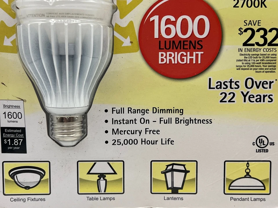 Feit Conserv-Energy LED Dimmable 100 Watt Soft White 1600 Lumens 15.5w Bulb - Image 2 of 4