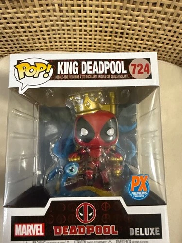 NIB - FUNKO - MARVEL DELUXE - KING DEADPOOL - #724 - PX PREVIEW EXCLUSIVE - 2020