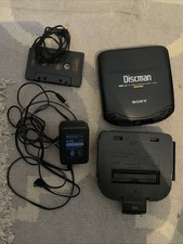 Sony Discman CD Player D-132CK With Complete Car Mounting Kit Powers On - Skips