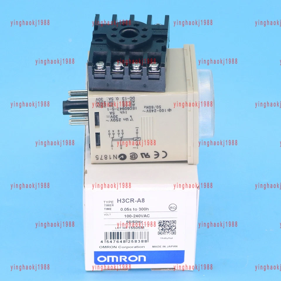 NEW IN BOX OMRON H3CR-A8 ( H3CRA8 )Timer 100-240VAC Free shipping - Image 1 of 4