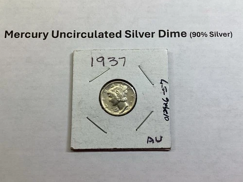 1937 Mercury Uncirculated Silver Dime 10 Cent 90% Silver Coin 012926 57e