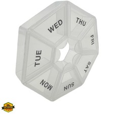 Weekly Pill Organizer - Small White Case, 7 Day Medicine Container for Travel...