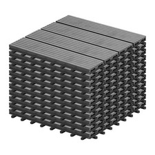 Interlocking WPC Composite Decking Tiles Outdoor Balcony Wood Effect Patio Tiles