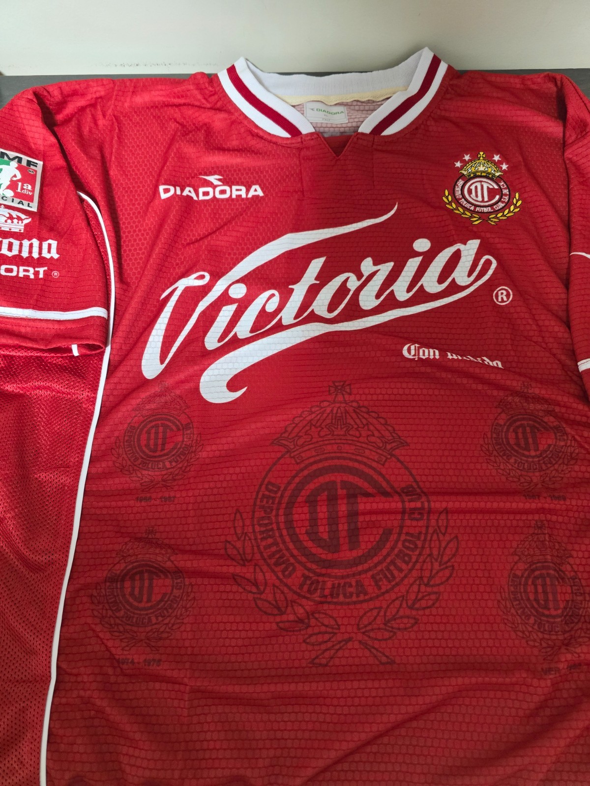 Diadora Toluca 1999 Jersey Cardozo 9 Diablos Rojos de Toluca Chorizo Power