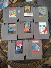 LOT OF 8 Vintage Nintendo NES Games (UNTESTED) Jaws, Goal!, Jeopardy, Tiger Heli