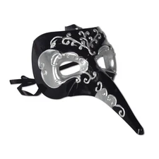 Beistle Black and Silver Long Nose Mask - Mardi Gras | Party Supply
