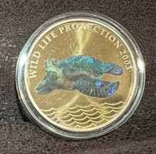 2003 Congo 5 Francs PROOF Silver UNCIRCULATED Coin Wildlife Sea Turtle Fauna39MM