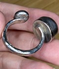 Modern .925  Silver Ring with Tiger's Eye Cabochon, Open Band, Size 8 — photo 5