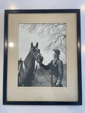 Vintage Horse Equestrian Photograph Framed Photo 1940-50s