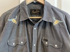 Rare Howler Brothers Paranormal Desert Cow Skull UFO Pearl Snapshirt Gaucho XL 