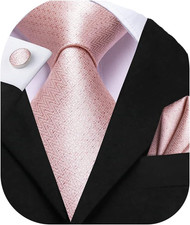 Mens Paisley Floral Silk Tie for Men Striped Necktie and Pocket Square Cufflinks