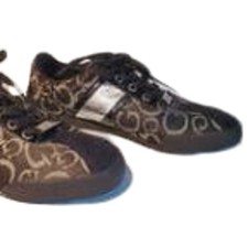 G Guess Wgreina Canvas Logo Black Gray Sneake...