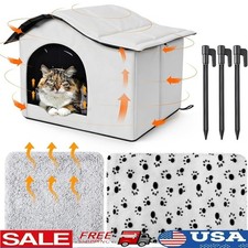 Self-Heating Outdoor Cat House Waterproof Insulated Pet Shelter Mat Blanket New