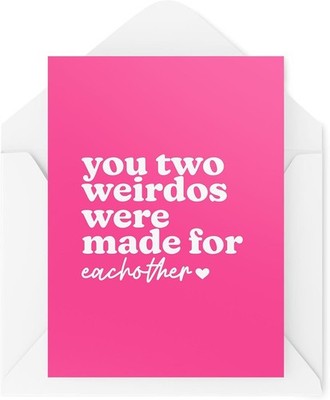 Komische freche Hochzeit Verlobungskarte. Ihr zwei Weirdos werdet füreinander gemacht