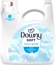 Downy Free & Gentle Liquid Fabric Softener, 140 Fl Oz, 190 Loads, Hypoallergenic