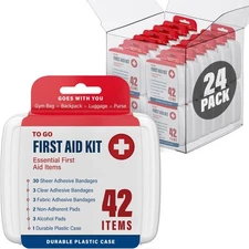 DecorRack 1000 Piece First Aid Kit, 24 Individual Boxes of 42 Items Each, Fir...