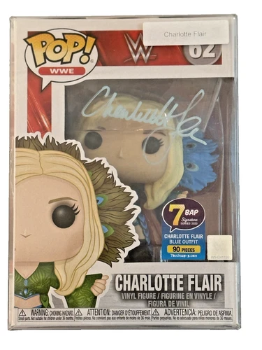 Funko POP Charlotte Flair Signed 1/90 PIECE BLUE WWE Autograph 7BAP JSA COA