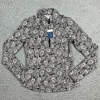 Tommy Bahama Everyday Active Floral 1/4 Zip Womens Small Mock Neck Golf Tennis