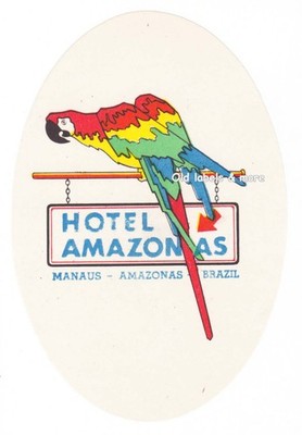 x5296 Hotel Amazonas MANAUS   AMAZONAS Brazil luggage label Kofferaufkleber