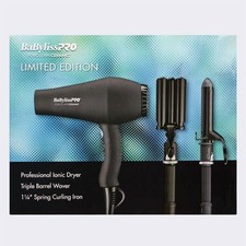 BaByliss PRO Porcelain Ceramic 3 Piece Styling Set - Hair Dryer, Waver, Iron NEW