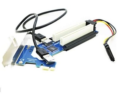 PCI-E Express X1 to Dual PCI Riser Extender Card with With Angled SATA Cable