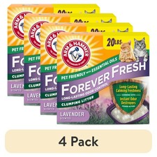 4 Pack Arm & Hammer Forever Fresh Lavender Multi-Cat Clumping Litter, 20 lb 0.49 per pound