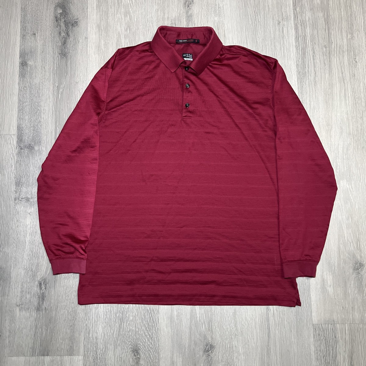 TIGER WOODS ストライプ ポロシャツ Tiger Woods Platinum Shirt Men Small Navy Golf Short Sleeve