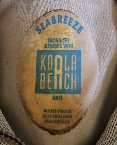 Cappello Koala Beach Australian Bush taglia L western vintage tela cerata sabbia - Foto 8 di 11