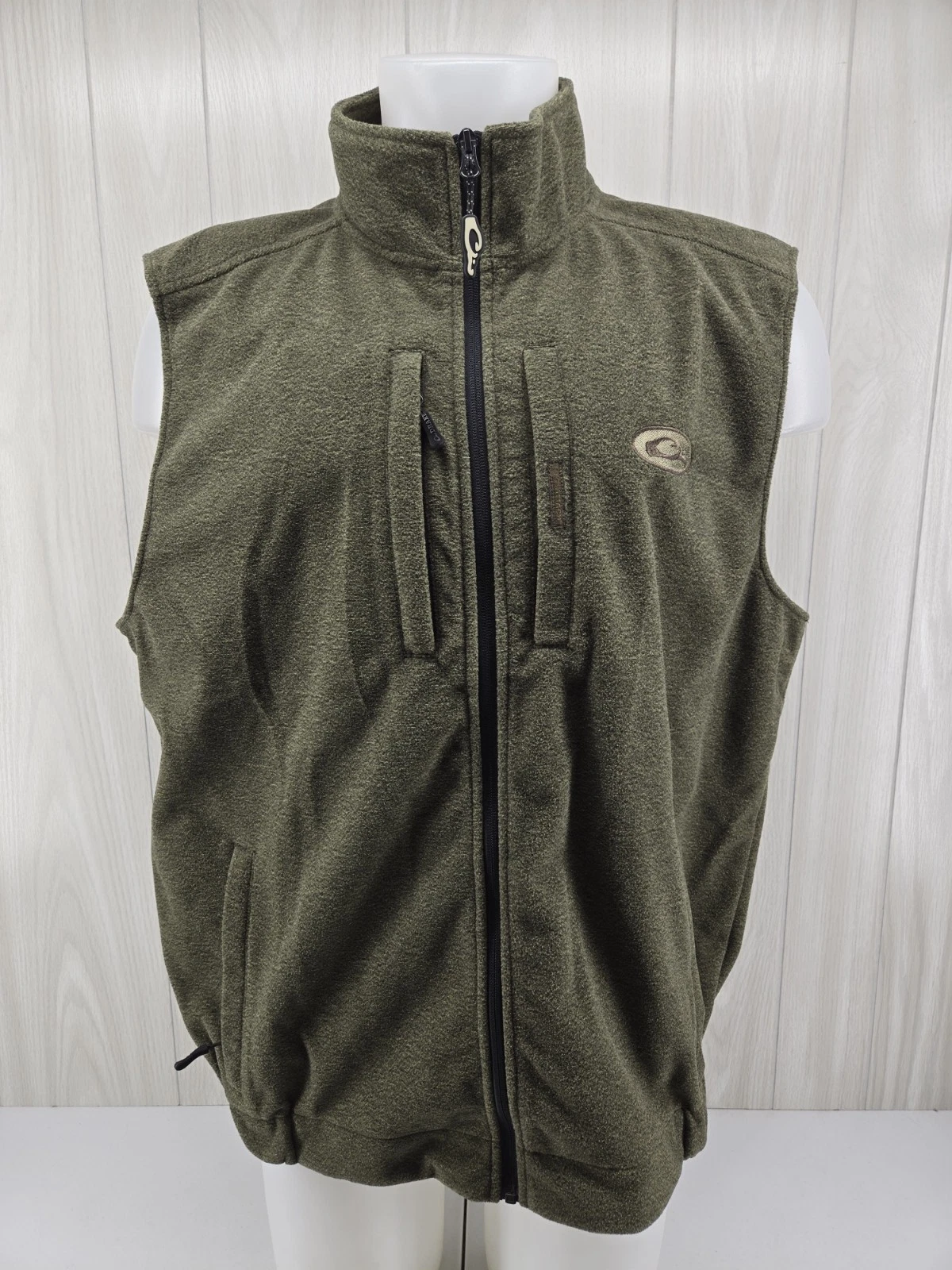 Drake Waterfowl Jacket Vest Adult 2XL Green Outdoors Hiking Hunting Casual Mens