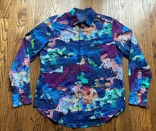 Robert Graham Shirt Mens Medium Colorful Abstract Bold Long Sleeve Classic AOP