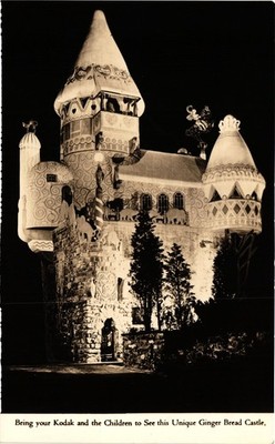 Vintage Ginger Bread Castle Postcard by Joseph Urban, Hamburg NJ