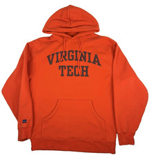 Vtg. Virginia Tech Hokies Hoodie Men's Sz. M Orange Jansport Sweatshirt