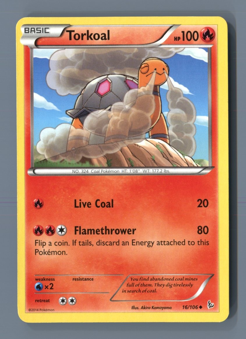 Torkoal 16/106 Uncommon Flashfire Pokemon Lightly Played