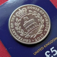 £5 2017 House of Windsor Centenary FIVE POUNDS BUnc Sealed Uncirculated coin