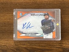 2020 Bowman Chrome Xavier Edwards Orange Refractor Auto #/25 Miami Marlins